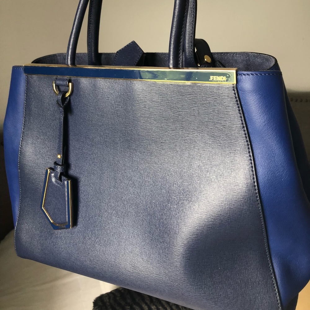 Fendi 2Jours Medium in Blue 100% Authentic